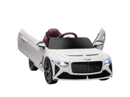 Carrinho Elétrico Bacalar para Crianças de 3 a 5 Anos, 2 Motores 12V 25W, Controle Remoto, 3-5 km/h, 2.4g, Branco