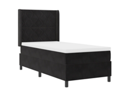 Cama Box Spring Com Colchão Preta Vidaxl De Veludo (100x200 Cm)