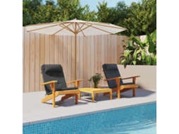 Vidaxl Almofadões P/ Cadeira Adirondack 2 Pcs Tecido Oxford Preto
