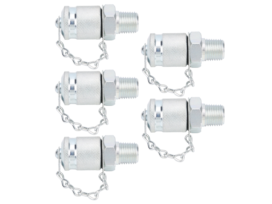 5 Peças Adaptador De Teste Hidráulico Conector De Acoplamento De Teste Rosca Pt/pptzg1/4in