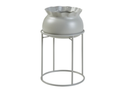 Suporte para plantas Assen com vaso metálico [EN.CASA] 32xØ20 cm - Cinzento Claro