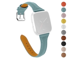 Pulseira de substituição elegante em couro bovino genuíno compatível com Fitbit Versa 2/Versa/Versa Lite/Versa SE/Ebike