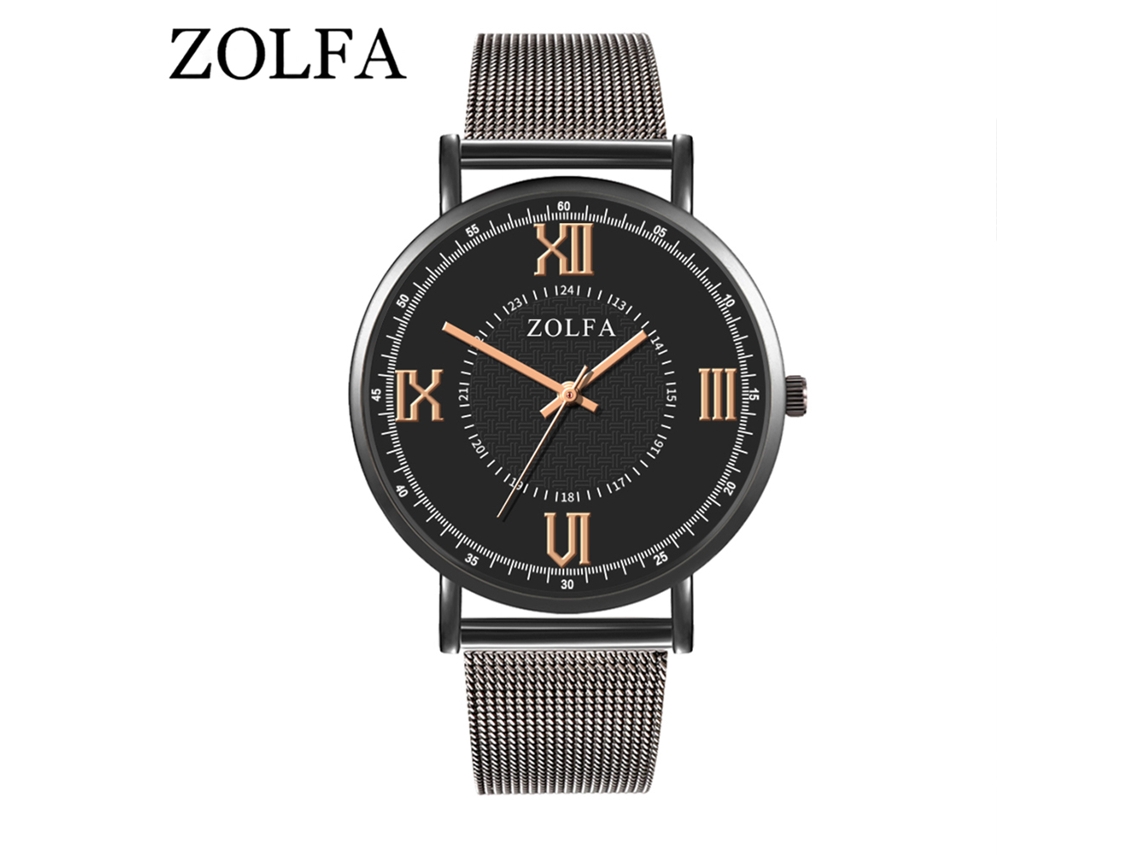 Relógio de Pulso Analógico de Quartzo com Pulseira de Aço Estilo Fashion (preto)