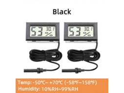 Temea 2/3 Mini Termômetro E Higrômetro Digital Com Sonda, Sensor De Temperatura Interno, Medidor De Umidade, Visor Lcd Nostalgia88