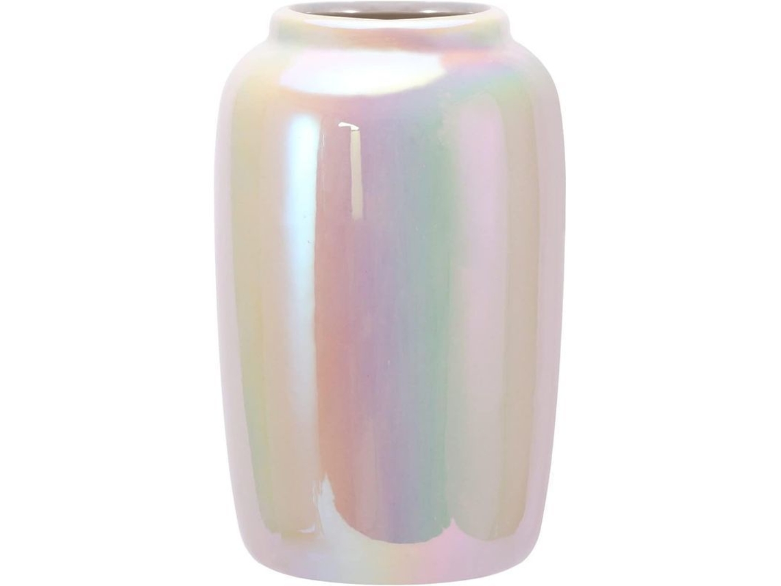 Vaso Cerâmico Decorativo 5.5 Polegadas com Esmalte de Pérola Moderno e Versátil para Sala e Jantar