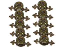 Operitacx 10 Peças Puxadores De Armário Em Cristal Verde Leopardo, Estilo Vintage, Em Liga De Zinco, Para Cozinha