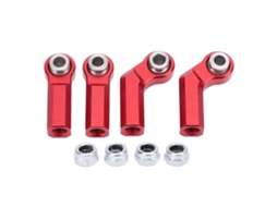 4pcs Espárragos De Bola Metálicos M4 Para Carro Rc 1/10 7.0mm Enlaces Com Extremos De Bola 2 Codos 2 Retos Vermelhos