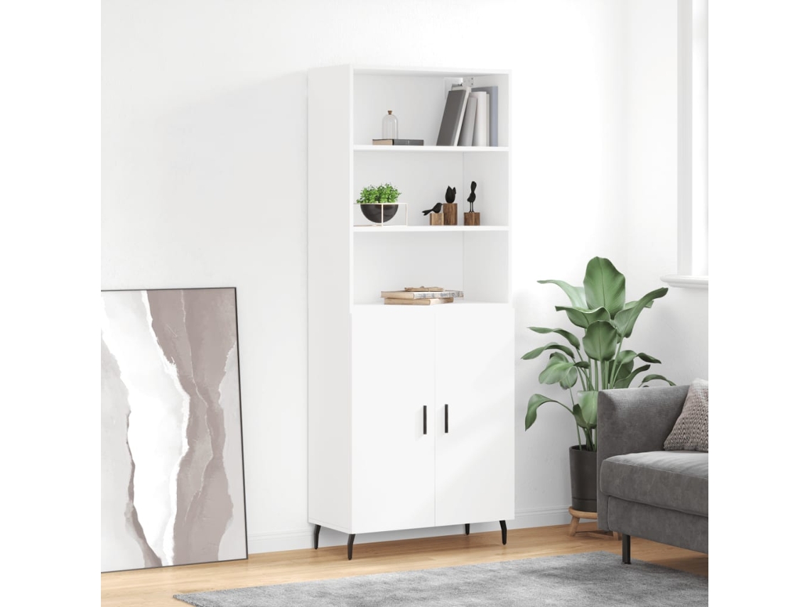 Vidaxl Armário Alto 69,5x34x180 Cm Derivados De Madeira Branco