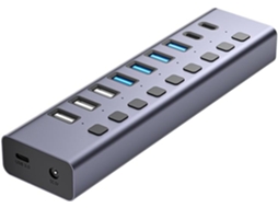 Hub Usb com Fonte de Alimentação, Adaptador C, Carregamento e Transferência de Dados. SFUSHOS