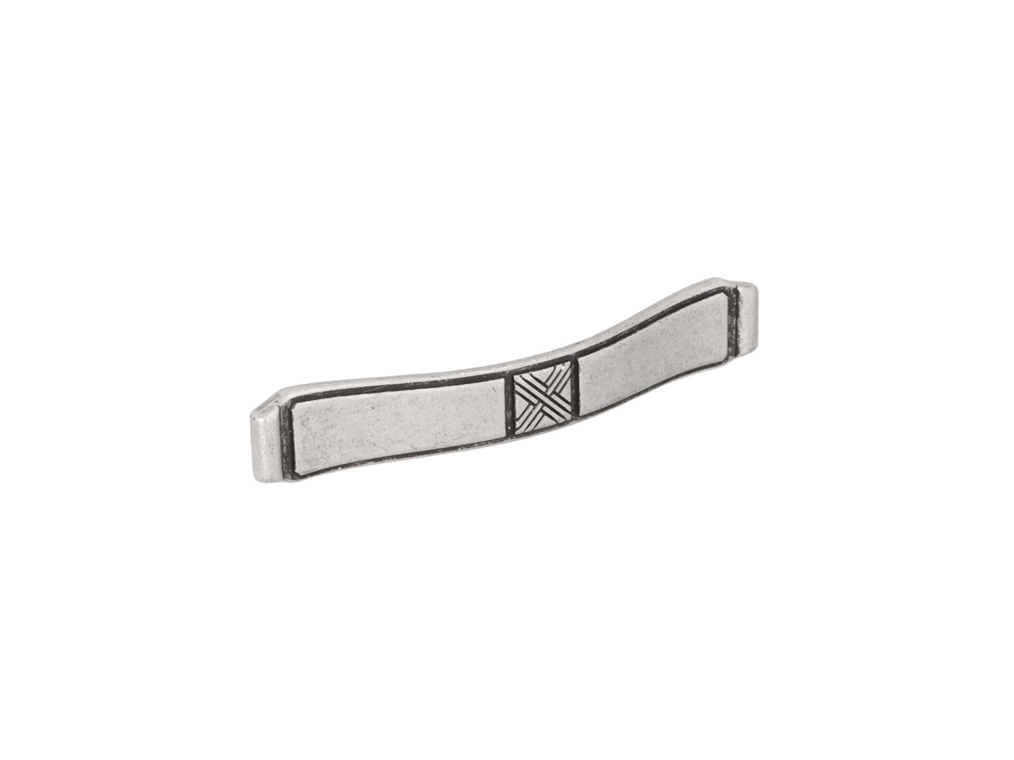 Puxador para Móveis em Zamac Distância Central 128mm Prata Antiga Brilhante Conjunto de 6 HARDWAREXCHANGE