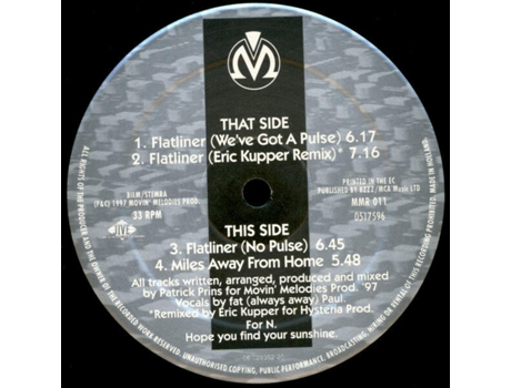 Vinil Flatliner, Movin Melodies Movin Melodies, Jive