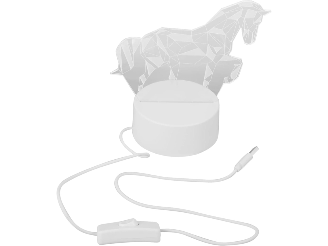 Luminária Noturna 3d Em Acrílico Branco Com Plugue, Cabeceira.