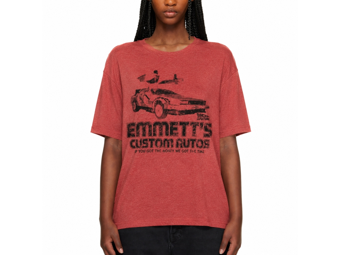 Rockinstone Back To The Future Movie Emmetts Heather Red Adult T-shirt Size:s