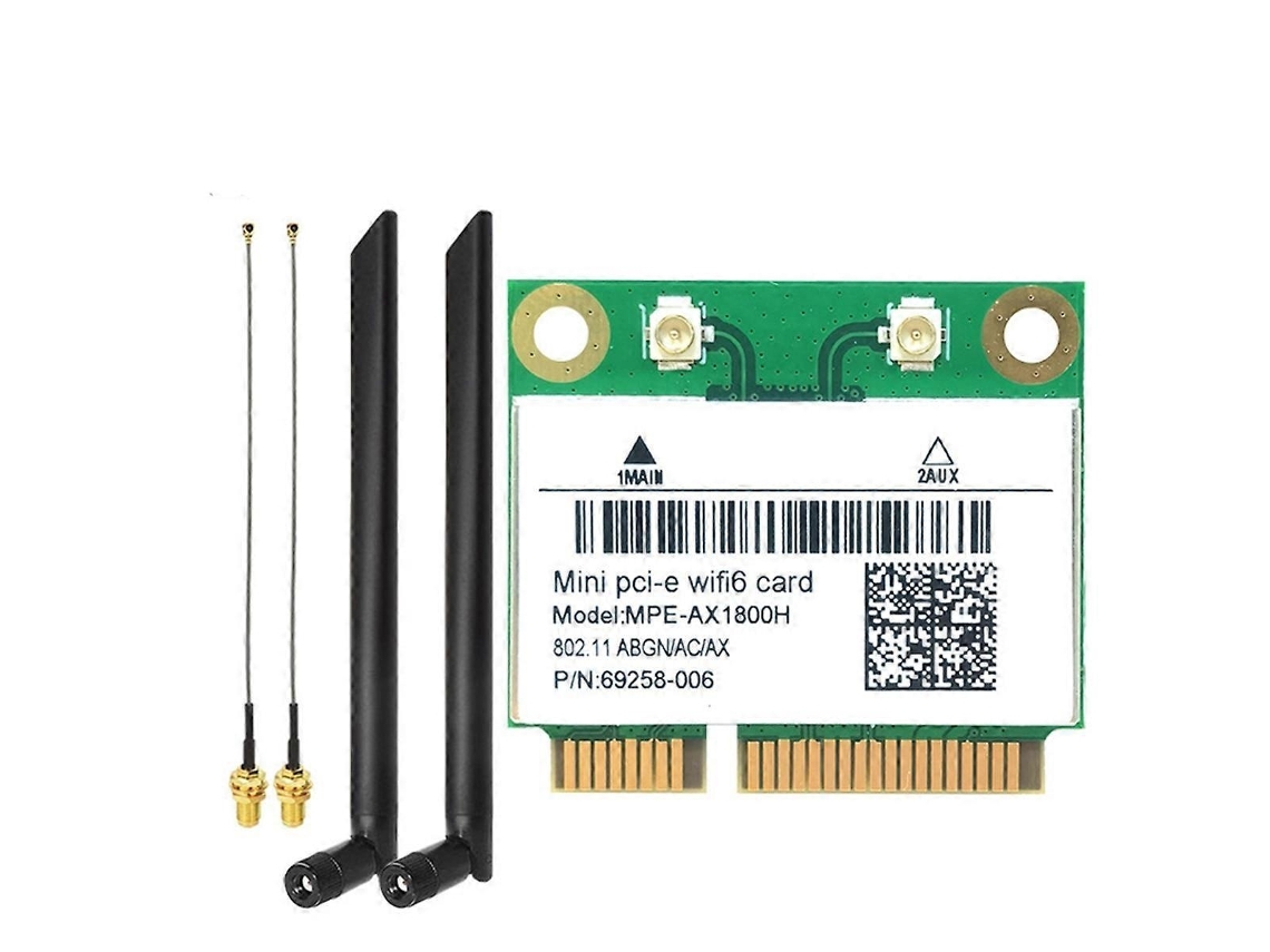 Lurelia Placa Wi-fi Pcie Ax1800m Rtl8852be Wi-fi 6 Dual Band 2,4/5 Ghz Bluetooth 5.2 Antena