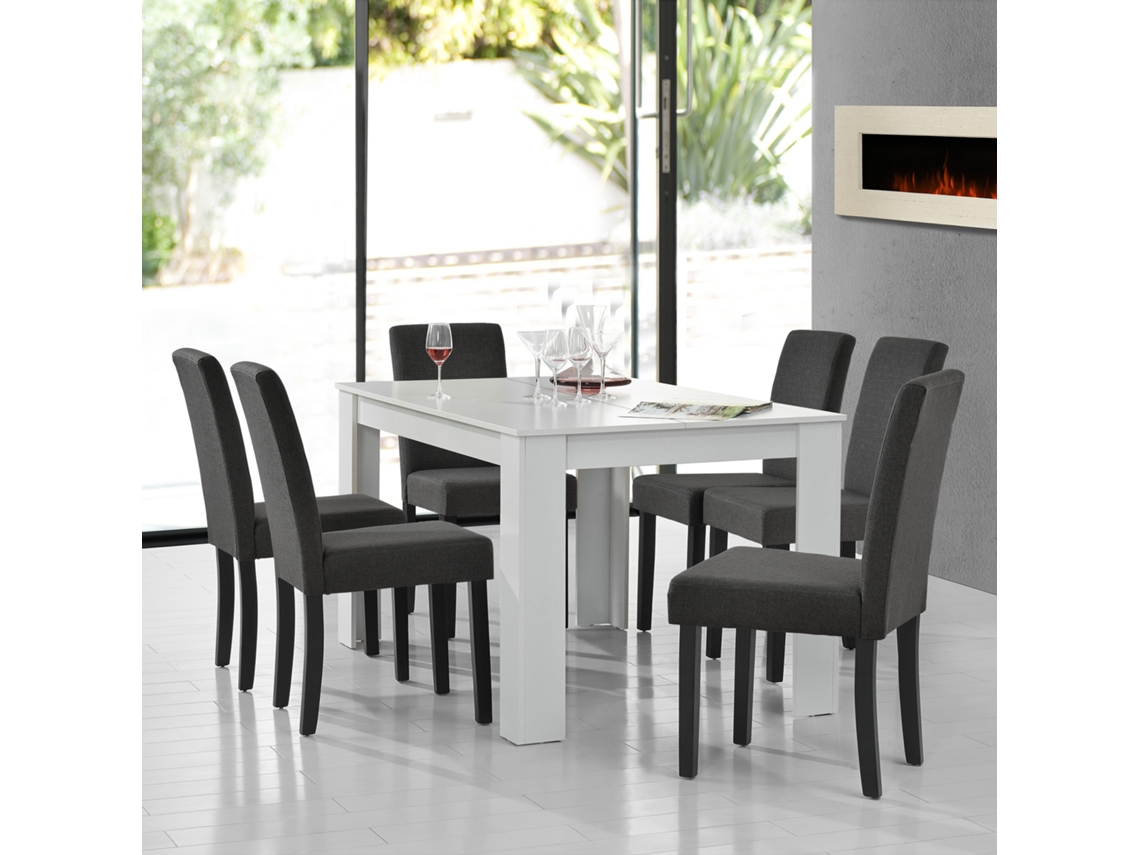 Conjuntos de Refeição [EN.CASA] Cinzento escuro (MDF, tecido - 140c x 90 x 77 cm)