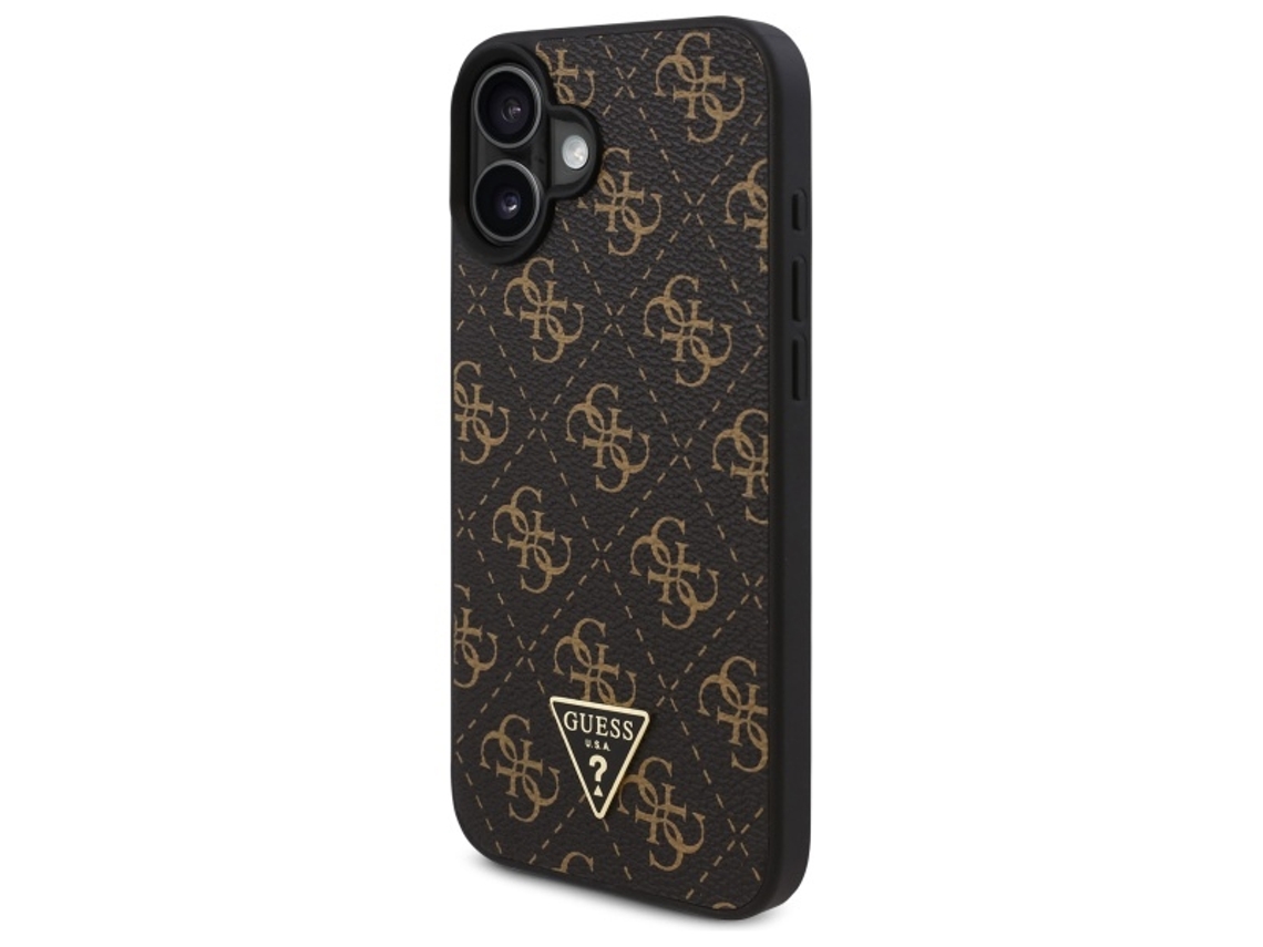 Capa para iPhone 16 GUESS Pele Sintética Rígida Preto