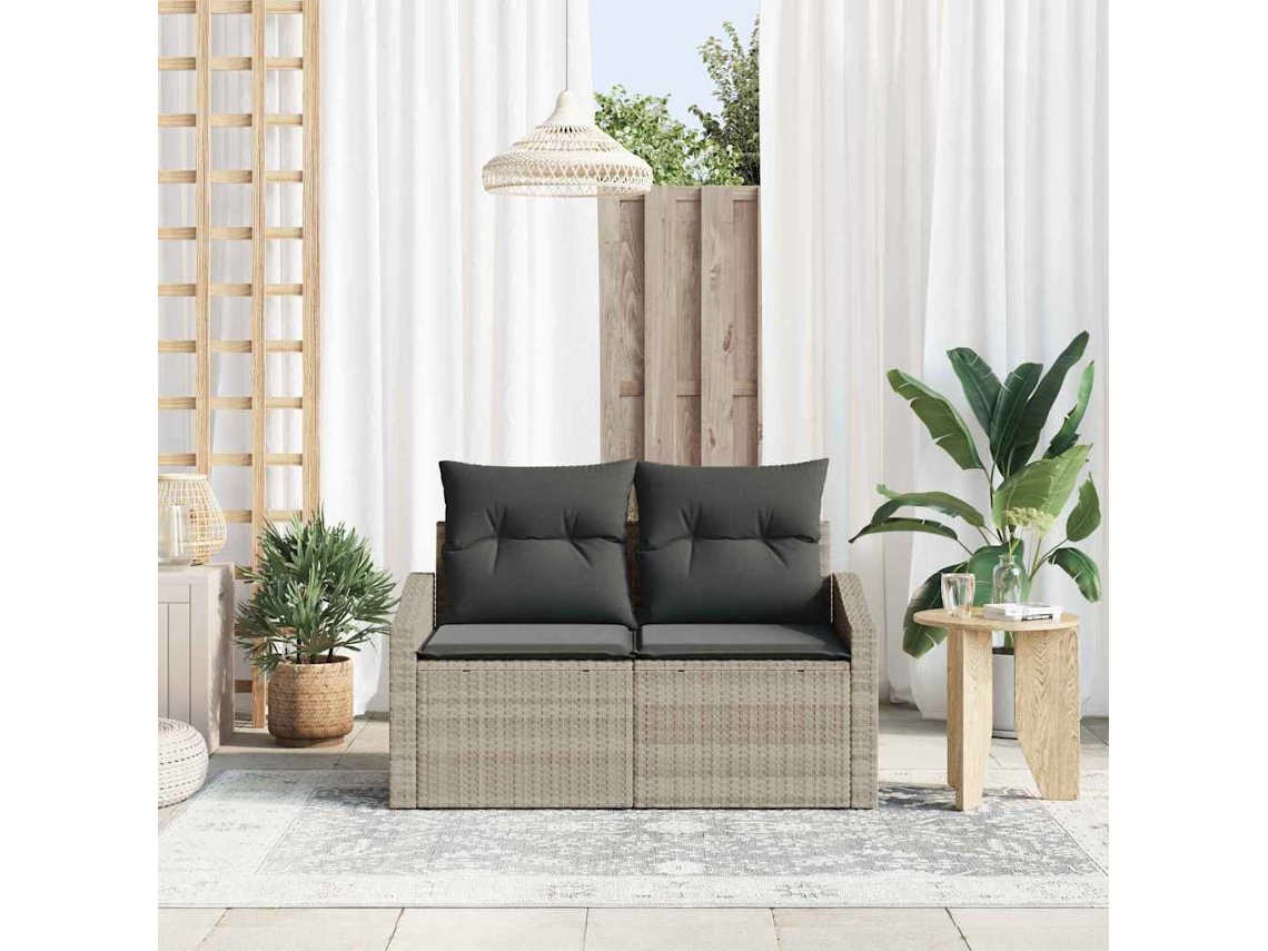 Vidaxl Sofá De Jardim Com Almofada 123 X 62 X 69 Cm Vime Pe