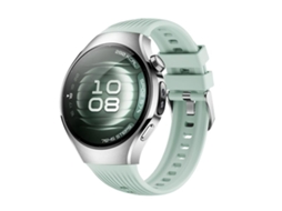 Bracelete Para Huawei Watch 5 (42mm) - Silicone Vertical - Fivela De Aço Prate Verde Claro