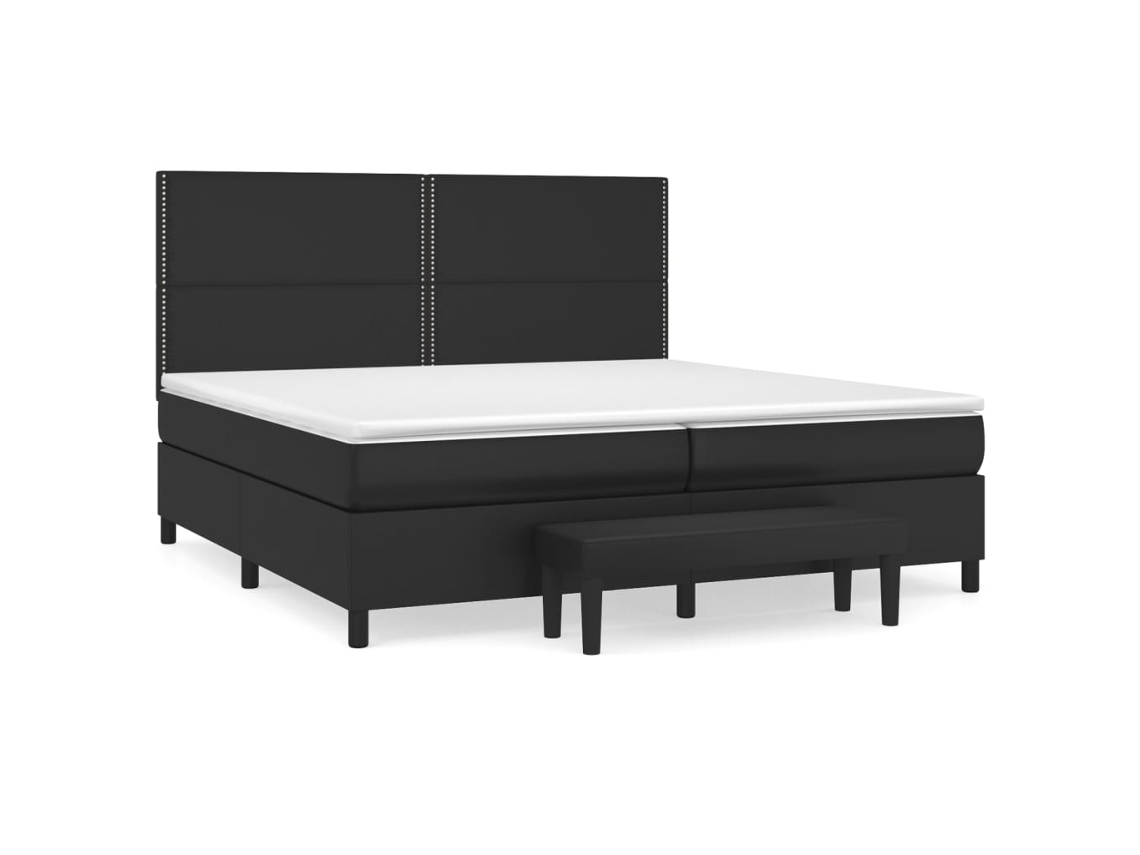 Box Spring Bed, Box Spring Beds Vidaxl Preto Couro Artificial (200 X 200 Cm)
