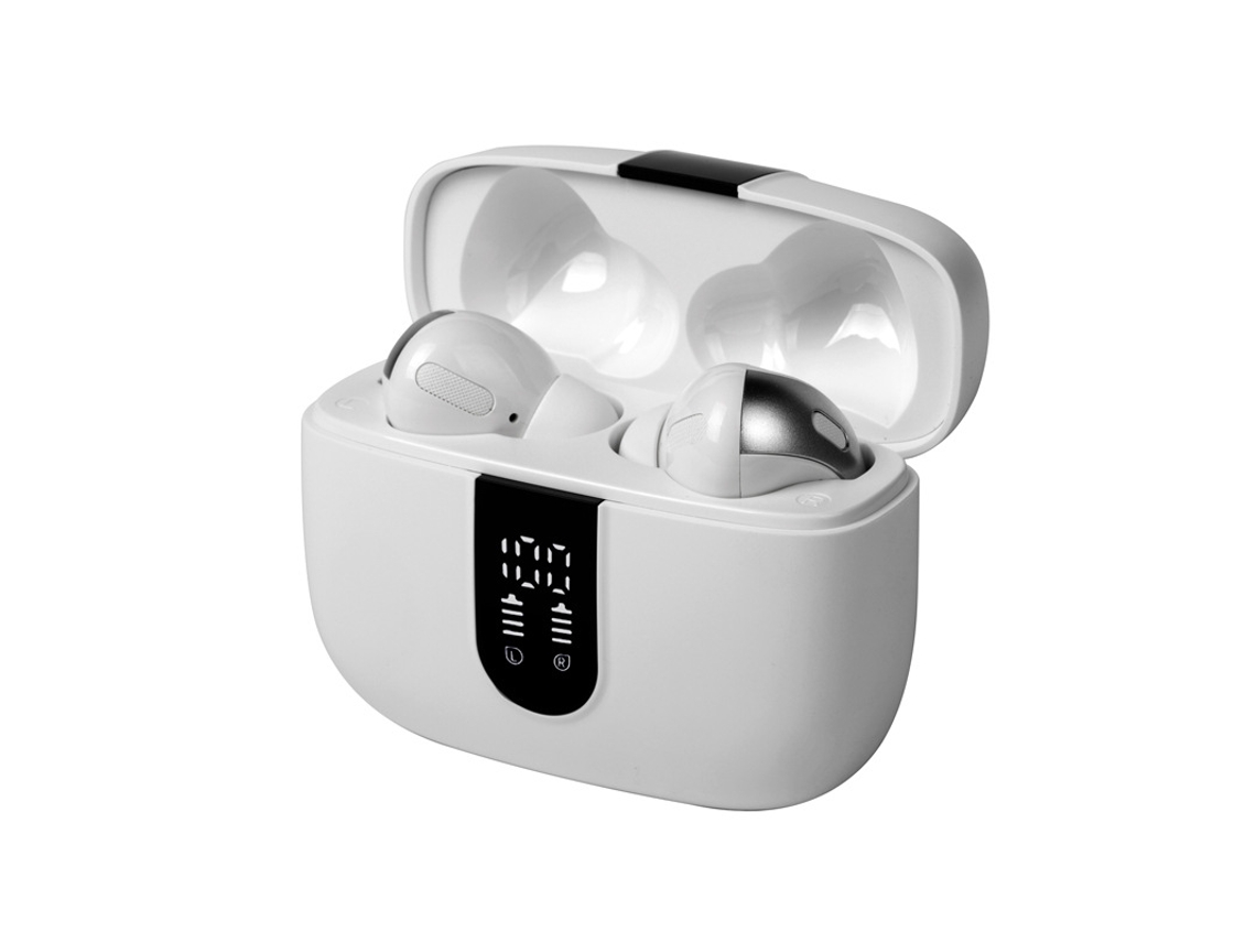 Fones Bluetooth JIAPEI, microfone, estojo, compatível com Apple e Android, branco