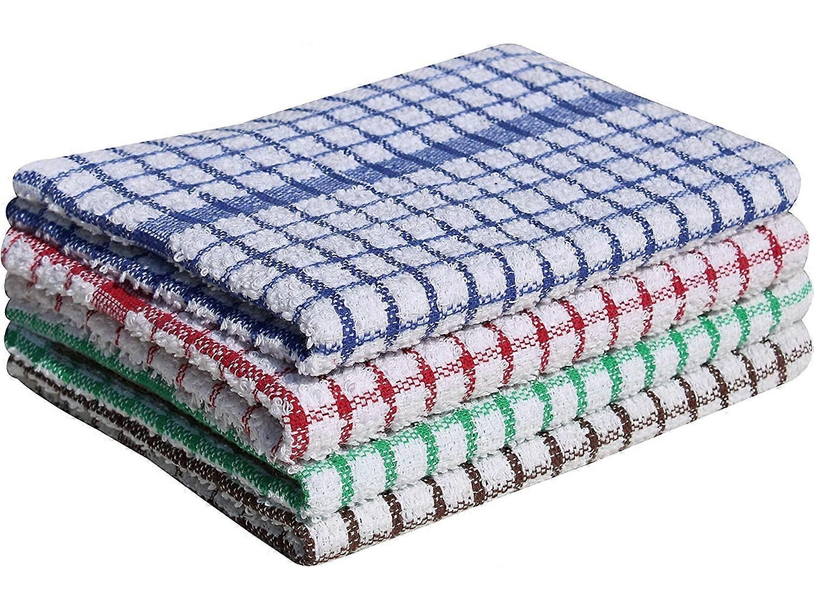 Rebe pacote de 10 Toalhas de Cozinha Terry Algodão Ultra Macio Absorvente Resistente Lavável a 40°c (28x40 Cm)
