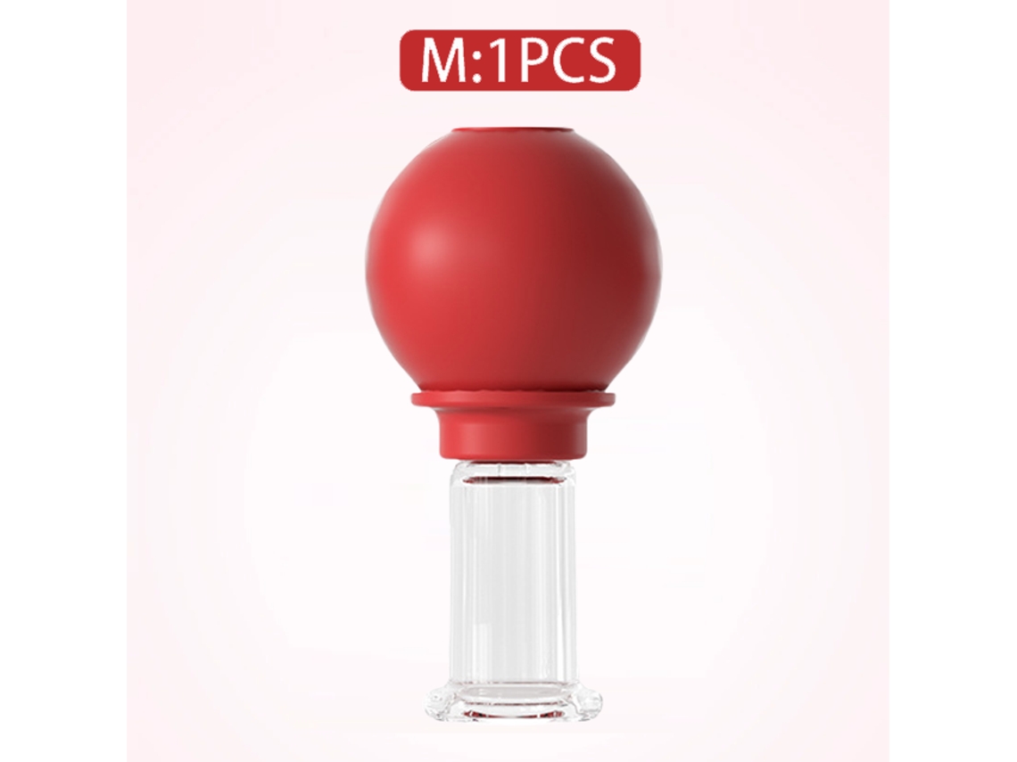 Ventosa de Massagem de Borracha, Efeito Lifting Facial a Vácuo, Tamanhos P, M e Gg MDUG (vermelho M)