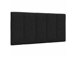 Vidaxl Almofadão De Cabeceira Hanko 100 Cm Tecido Preto