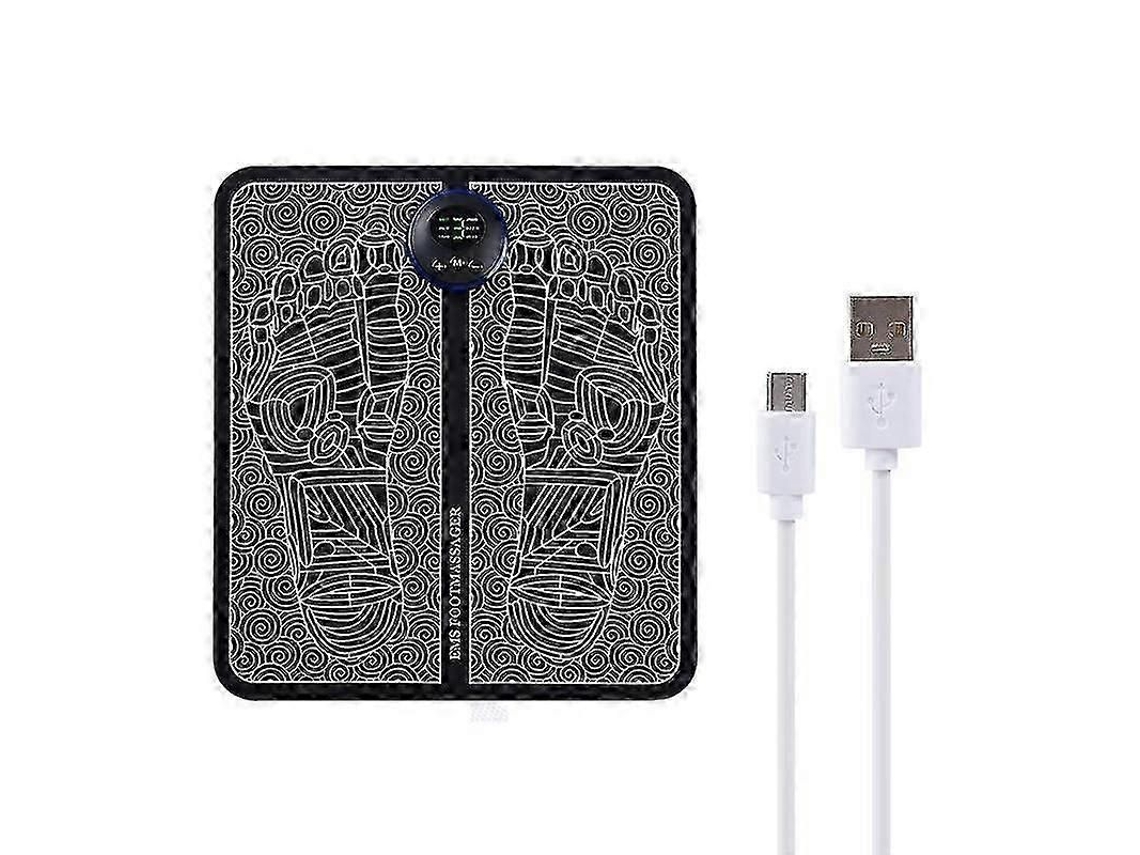 Tapete Massageador Para Pés Ems, Elétrico Portátil Com Carregamento Usb E Tela Lcd.