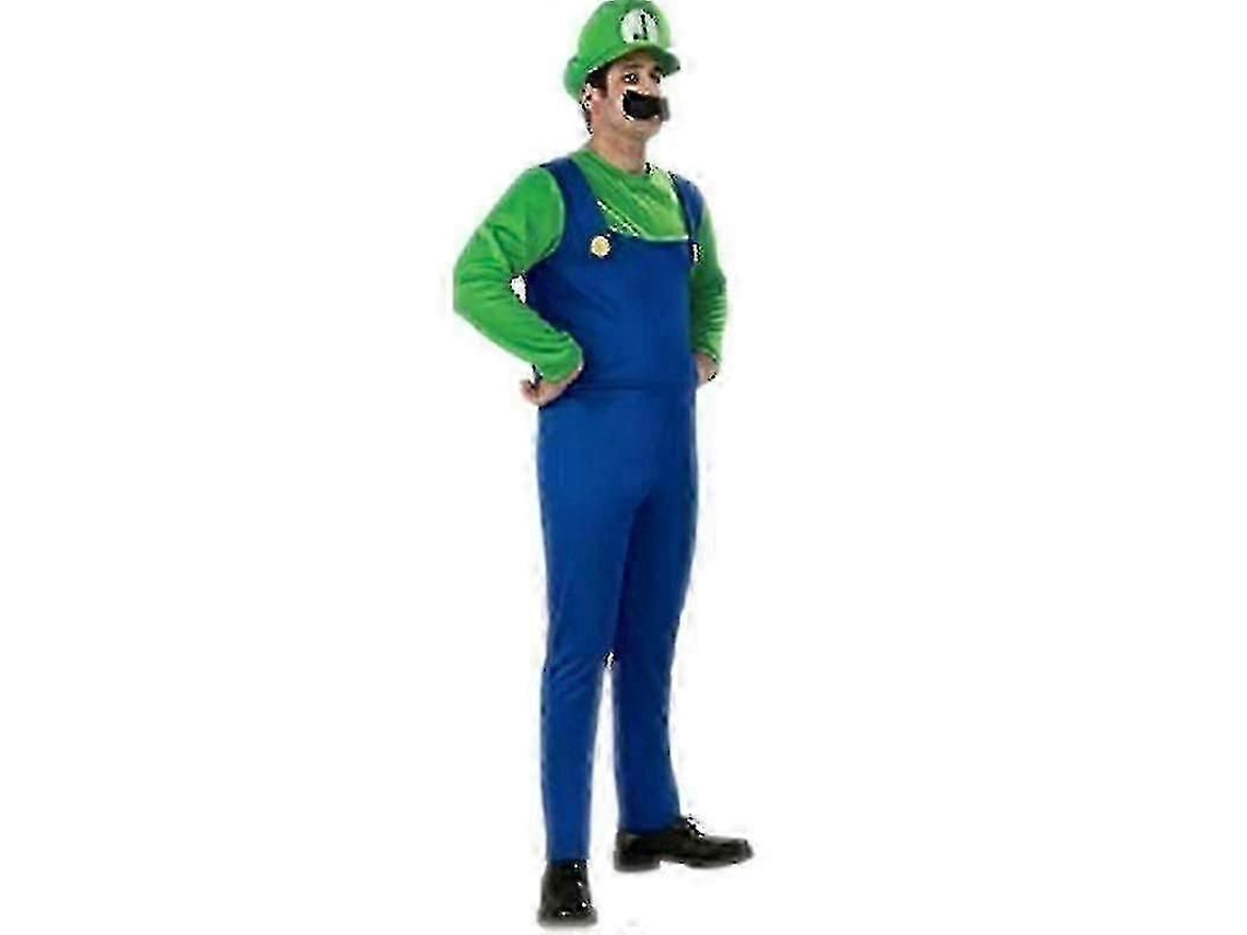 Traje De Cosplay Super Mario Luigi Para Adultos E Crianças Carnaval Halloween Festa Luigi Homens Verdes L