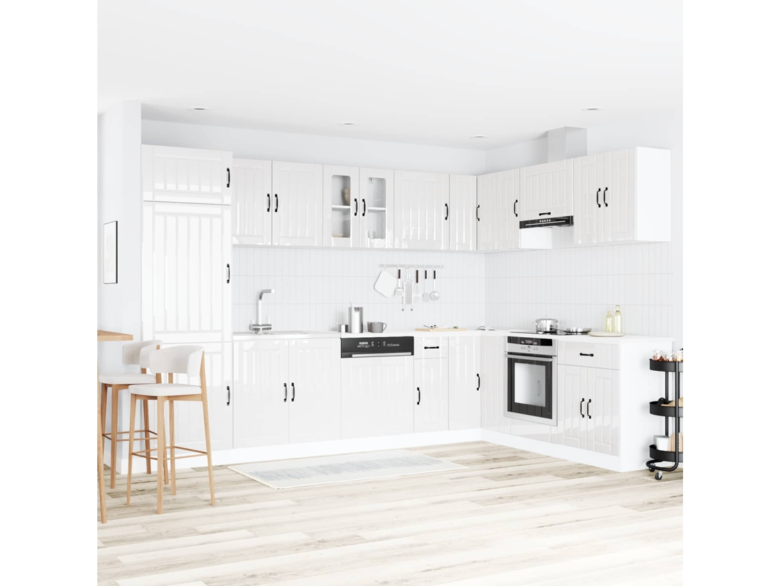Vidaxl Gabinete Base Para Pia Lucca 2 Unid. Branco Brilhante