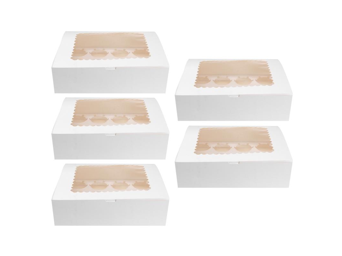 5pcs Caixa De Cupcake Com 12 Cavidades Allinless