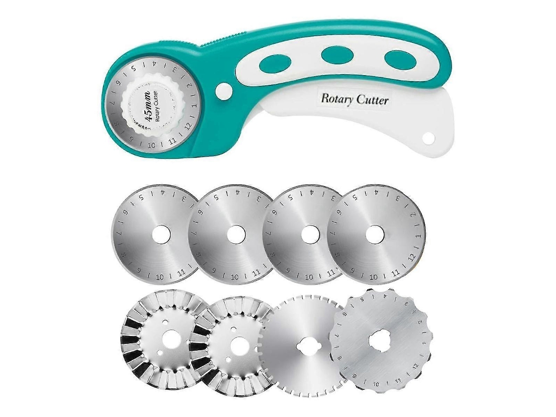 Cortador Rotativo 45mm Compatível Com Tecido, 8 Lâminas, Lâmina Para Bordo Crochê