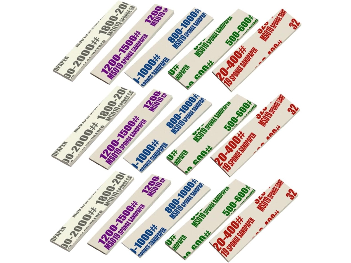Kit com 50 Peças de Esponjas Abrasivas para Modelismo Lixa para Plástico, Resina, Madeira e Metal. SFUSHOS
