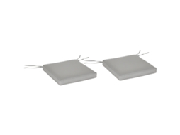 2 Almofadas para Cadeira de Jardim, lavável, estofamento 5cm, poliéster cinza claro BTFORUS