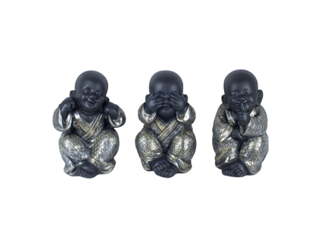 Figura Decorativa BY SIGRIS Buda Não Vê-Ou-Fala SET 3U