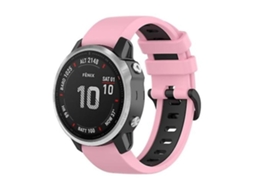 Lurelia Pulseira, Compatível Com Garmin Fenix 6s Pro 22mm Silicone Sport Watch Band Bicolor Rosa Preto, Acabamento Moderno