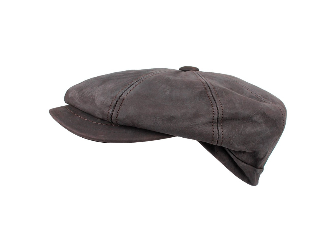 Boina Button Nappa Leather Castanho 57 Cmhorka