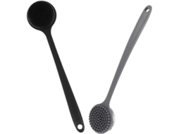 Lurelia Kit De 2 Escovas De Silicone Para Banho De Cuidado Corporal, Cabo Longo, Massagem Suave E Portátil, Uso Diário