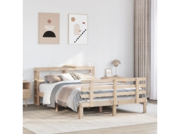 Vidaxl Estrutura Cama C/ Cabeceira 120x190 Cm Pinho Maciço