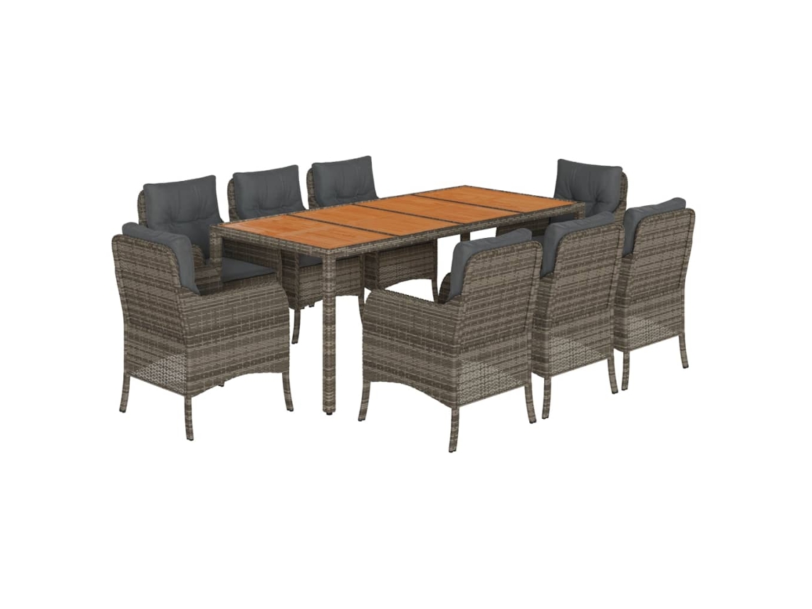 Garden Dining Set, Garden Dining Sets Vidaxl Cinzeto Rattan / Vime (190 Cm Table Length)