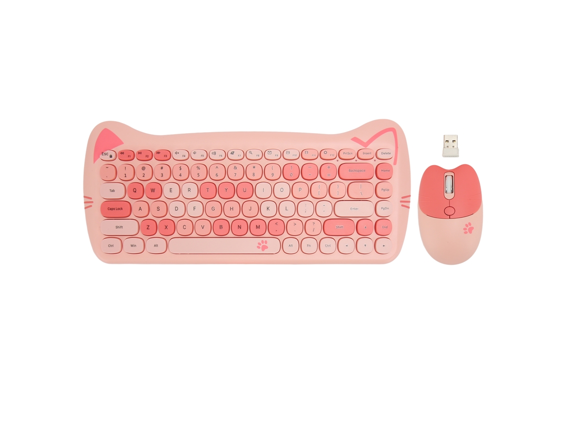 Conjunto de teclado e mouse sem fio LAXISCREED (2.4g, mini, bonito, silencioso)