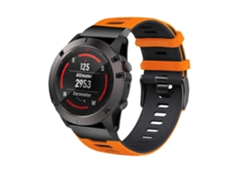 Bracelete Pioneer para Garmin Marq Athete Performance Edition Laranja e Preto