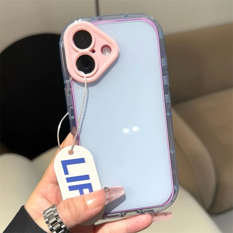 Capa Protetora Para Câmera (azul Para Iphone 12 Pro), Material De Silicone Macio, Resistente A Impactos Com Airbag.