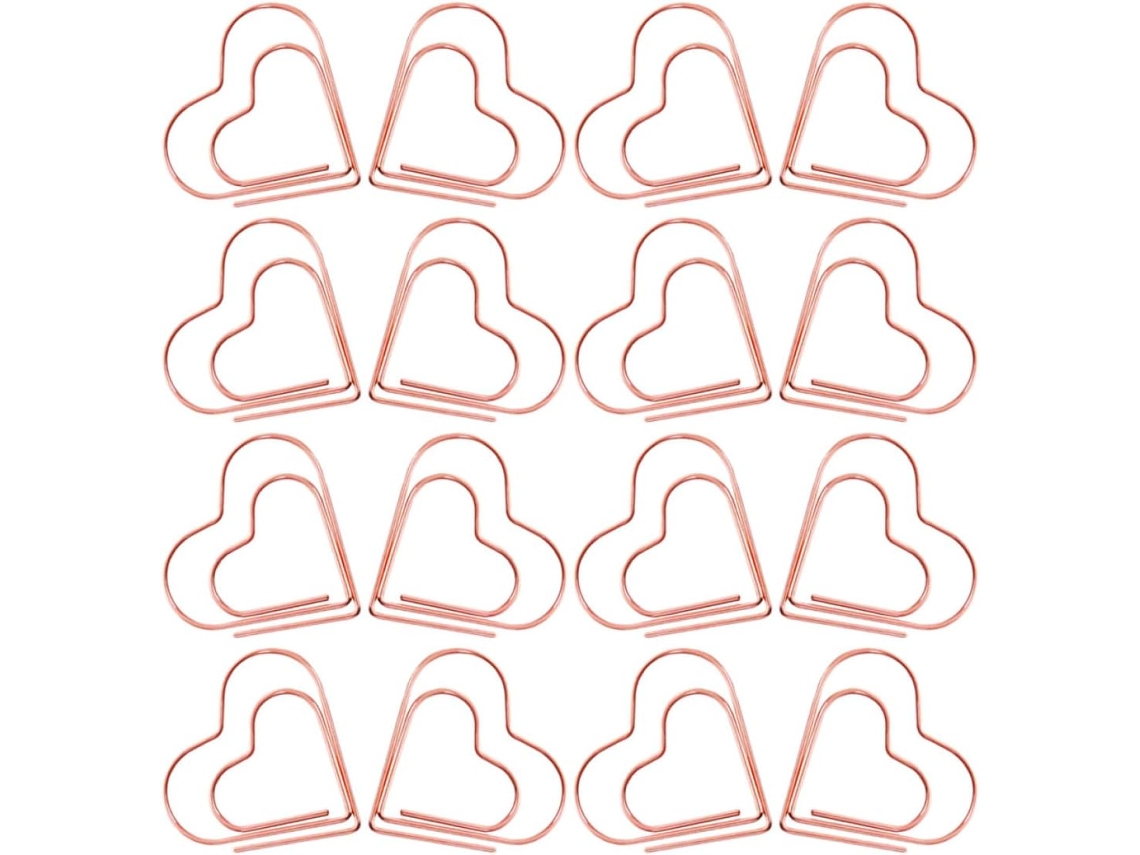 Mini Clips para Marcar Páginas e Organizar Documentos - 100 Clips de Papel Metálicos em Diversos Formatos para Mesa