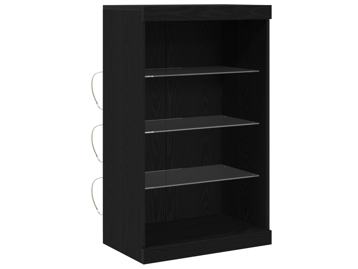 Conjunto 1 Aparador Led Vidaxl Preto Derivados De Madeira (60,5 X 37 X 100 Cm)