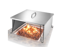 Tampa E Cobertura Em Inox Para Fogueira Exterior 645x645x370mm Proteção Contra Calor E Faíscas Tekmaquinas