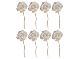 Omni 8 Palos Difusores Aromáticos de Madeira para Aceites Essenciais Decorativos Lar Escritório Hotel 21x5cm Marfil