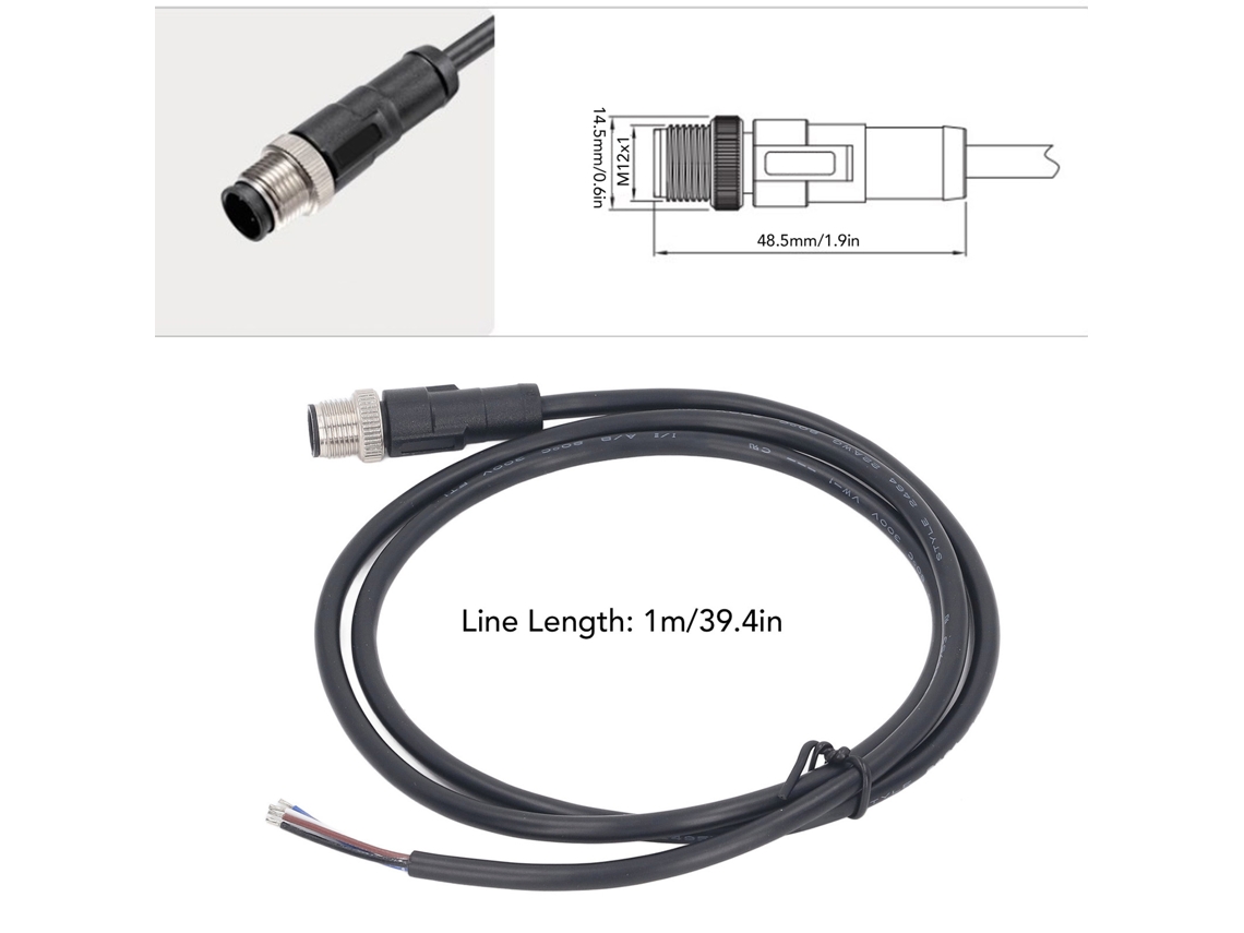 Laxiscreed Cabo Conector M12 4 Pinos À Prova D'água Para Automação E Sensores