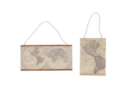 Primerox 2pcs Mapa Mundial Miniatura 1:12 Casa de Bonecas Papel Decoração Geografia Infantil