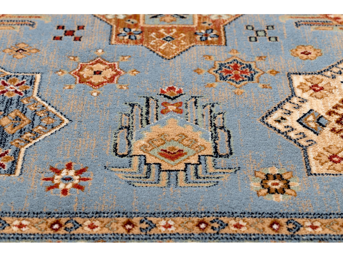 Tapete Keshan Franjas, Quadro Oriental 7683/53544 Bege/Azul (200 x 290 cm)